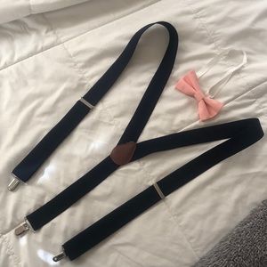 Men’s suspenders with bow